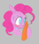 Size: 222x250 | Tagged: safe, artist:hattsy, pinkie pie, earth pony, pony, aggie.io, aroused, blushing, breath, female, hoof hold, lowres, mare, simple background, solo, sweat, towel