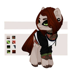 Size: 1080x1080 | Tagged: safe, artist:ponsel, imported from derpibooru, oc, oc only, earth pony, pony, abstract background, base used, clothes, ear piercing, earring, earth pony oc, jewelry, piercing, solo, unshorn fetlocks