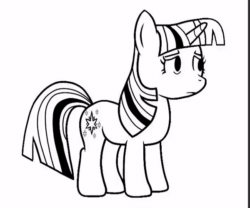 Size: 600x499 | Tagged: safe, artist:horses are fuckin weird, imported from derpibooru, twilight sparkle, pony, unicorn, animated, black and white, female, friday night funkin', gif, grayscale, grief, looking up, mare, mod, monochrome, raised hoof, sad, simple background, solo, unicorn twilight, whistle, whistling, white background