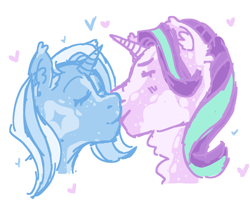 Size: 640x573 | Tagged: safe, artist:crxnkcity, imported from derpibooru, starlight glimmer, trixie, pony, unicorn, duo, eyes closed, female, kiss on the lips, kissing, lesbian, mare, shipping, startrix
