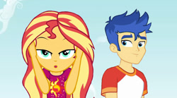 Size: 2000x1111 | Tagged: safe, artist:ktd1993, imported from derpibooru, flash sentry, sunset shimmer, equestria girls, equestria girls series, spring breakdown, spoiler:eqg series (season 2), female, flashimmer, male, shipping, straight
