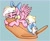 Size: 2048x1693 | Tagged: artist needed, source needed, safe, imported from derpibooru, oc, oc only, oc:bay breeze, pegasus, pony, blue background, bow, clothes, corn, corndog, cute, female, food, mare, sausage, simple background, snuggling, socks, striped socks