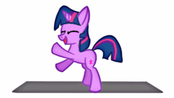 Size: 1920x1080 | Tagged: safe, artist:llamalauncher, imported from derpibooru, twilight sparkle, pony, unicorn, adorkable, animated, cute, dancing, do the sparkle, dork, eyes closed, female, gif, mat, open mouth, simple background, solo, standing on two hooves, unicorn twilight, white background