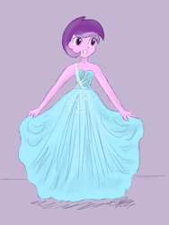 Size: 1500x2000 | Tagged: safe, artist:fude-chan-art, imported from derpibooru, amethyst star, sparkler, equestria girls, clothes, dress, female, simple background, solo