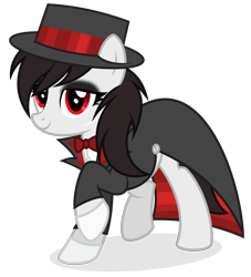 Size: 1089x1200 | Tagged: safe, artist:shizow, imported from derpibooru, oc, oc only, oc:aleka zam, pony, bowtie, female, mare, raised hoof, simple background, transparent background, vector