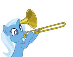 Size: 890x694 | Tagged: safe, artist:leonardo51105, imported from derpibooru, trixie, pony, unicorn, musical instrument, simple background, solo, transparent background, trombone