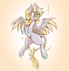 Size: 1935x1999 | Tagged: safe, artist:draft the filmmaker, imported from derpibooru, derpy hooves, kirin, winged kirin, female, kirin-ified, mare, solo, species swap, underp