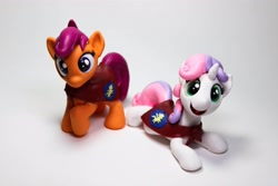 Size: 4096x2731 | Tagged: safe, artist:dustysculptures, imported from derpibooru, scootaloo, sweetie belle, craft, photo, sculpture