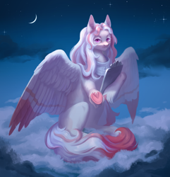 Size: 3560x3700 | Tagged: safe, artist:inarimayer, imported from derpibooru, oc, oc:glittering silver, pegasus, pony, high res, solo