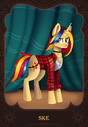 Size: 1668x2388 | Tagged: safe, artist:alrumoon_art, artist:ske, imported from derpibooru, sunset shimmer, pony, unicorn, equestria girls, chloe price, clothes, cosplay, costume, female, life is strange, shirt, solo, sunset cosplay flashmob