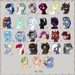 Size: 3000x3000 | Tagged: safe, artist:ske, imported from derpibooru, oc, classical hippogriff, earth pony, hippogriff, pegasus, pony, unicorn, emotions, furry, furry oc, high res