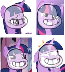 Size: 1080x1204 | Tagged: safe, edit, edited screencap, imported from derpibooru, screencap, twilight sparkle, alicorn, pony, equestria girls, equestria girls series, forgotten friendship, my little pony: the movie, annoying, bean mouth, calarts, comments locked down, comparison, shitposting, smiling, twilight sparkle (alicorn)