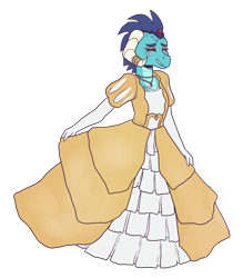 Size: 2800x3200 | Tagged: safe, artist:kikirdcz, imported from derpibooru, princess ember, anthro, clothes, dress, gown, simple background, solo, transparent background