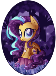 Size: 1024x1375 | Tagged: safe, artist:xnightmelody, imported from derpibooru, oc, oc only, oc:arwen, pegasus, pony, female, forest, partial background, pegasus oc, sitting, solo