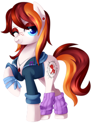Size: 1024x1360 | Tagged: safe, artist:xnightmelody, imported from derpibooru, oc, oc only, oc:ruby hop, earth pony, pony, clothes, earth pony oc, female, freckles, raised hoof, simple background, solo, transparent background