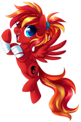 Size: 1024x1536 | Tagged: safe, artist:xnightmelody, imported from derpibooru, oc, oc only, oc:fire strike, pegasus, pony, female, one eye closed, open mouth, pegasus oc, simple background, solo, transparent background, wink