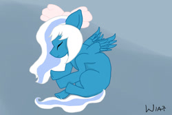 Size: 1280x854 | Tagged: safe, artist:wildheart3, imported from derpibooru, oc, oc:fleurbelle, alicorn, alicorn oc, bow, eyes closed, female, hair bow, horn, mare, sleeping, wings