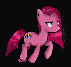 Size: 1280x1216 | Tagged: safe, artist:erinisanxious, imported from derpibooru, pinkie pie, earth pony, pony, black background, female, pinkamena diane pie, simple background, solo