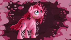 Size: 1024x576 | Tagged: safe, artist:inurantchan, imported from derpibooru, pinkie pie, earth pony, pony, female, pinkamena diane pie, sad, solo, wallpaper