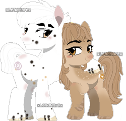 Size: 400x384 | Tagged: safe, artist:xleadmarex, imported from derpibooru, oc, oc only, oc:caramel toffee, oc:verilus, earth pony, pony, appaloosa, coat markings, couple, duo, hug, next generation, simple background, standing, story included, transparent background