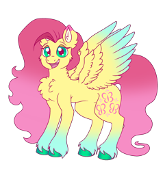 Size: 1280x1328 | Tagged: safe, artist:neon-night, imported from derpibooru, fluttershy, pegasus, pony, alternate design, cheek fluff, chest fluff, female, fluffy, gradient hooves, mare, simple background, solo, transparent background, unshorn fetlocks