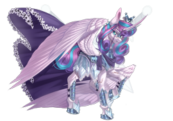 Size: 2145x1500 | Tagged: safe, artist:artistgenepal, imported from derpibooru, princess flurry heart, alicorn, pony, armor, cape, clothes, crystal pony armor, female, large wings, mare, older, older flurry heart, simple background, solo, transparent background, warrior flurry heart, wings