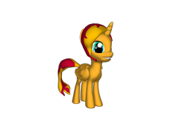 Size: 1200x900 | Tagged: safe, artist:thatradhedgehog, imported from derpibooru, sunset shimmer, alicorn, pony, 3d, alicornified, female, folded wings, full body, grin, hooves, horn, mare, ponylumen, shimmercorn, simple background, smiling, solo, standing, tail, three quarter view, transparent background, wings