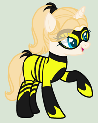 Size: 816x1020 | Tagged: safe, artist:yulianapie26, imported from derpibooru, pony, unicorn, base used, chloé bourgeois, crossover, eyelashes, female, mare, mask, miraculous ladybug, ponified, queen bee, simple background, solo