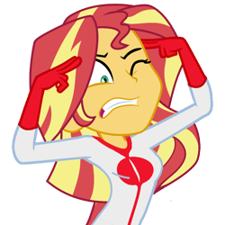 Size: 768x768 | Tagged: safe, artist:thatradhedgehog, edit, edited screencap, imported from derpibooru, screencap, sunset shimmer, equestria girls, meme, omni-man, simple background, think mark, transparent background