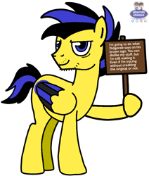 Size: 758x895 | Tagged: safe, artist:mrstheartist, imported from ponybooru, oc, oc:ponyseb 2.0, pegasus, pony, digital art, evil, evil grin, grin, op is a duck, op is trying to start shit, pure unfiltered evil, simple background, smiling, transparent background, vector