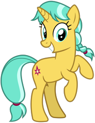 Size: 2400x3100 | Tagged: safe, artist:cheezedoodle96, imported from derpibooru, citrine spark, fire quacker, pony, unicorn, .svg available, female, friendship student, leaning, looking at you, mare, raised hoof, rearing, show accurate, simple background, smiling, smiling at you, solo, svg, transparent background, vector