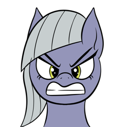 Size: 671x671 | Tagged: safe, artist:wapamario63, imported from ponybooru, limestone pie, earth pony, pony, angry, bust, colored, eyebrows, female, flat colors, looking at you, mare, simple background, solo, transparent background