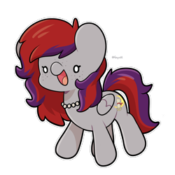 Size: 2000x2000 | Tagged: safe, imported from derpibooru, oc, oc only, oc:evening prose, pegasus, pony, female, freckles, high res, jewelry, mare, necklace, pearl necklace, simple background, solo, transparent background