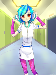 Size: 3000x4000 | Tagged: dead source, safe, artist:kurumilaa, imported from derpibooru, dj pon-3, vinyl scratch, human, equestria girls, canterlot high, female, headphones, high res, humanized, looking at you, solo