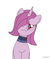 Size: 2531x2959 | Tagged: safe, artist:lynnthenerdkitty, imported from derpibooru, oc, oc only, oc:melody heartsong, pony, unicorn, hair over one eye, high res, simple background, solo, transparent background