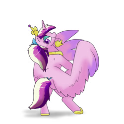 Size: 1000x1000 | Tagged: safe, artist:kushina13, imported from derpibooru, princess cadance, alicorn, pony, bipedal, female, large wings, looking at you, looking over shoulder, mare, partially open wings, simple background, solo, waist wings, white background, wings