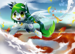 Size: 700x500 | Tagged: safe, artist:sukeyfour, imported from derpibooru, pegasus, pony, crossover, female, kochiya sanae, mare, ponified, solo, touhou