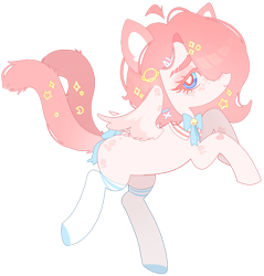 Size: 1024x1069 | Tagged: safe, artist:miioko, imported from derpibooru, oc, oc only, pegasus, pony, clothes, heart eyes, multiple tails, pegasus oc, simple background, smiling, socks, solo, tail, transparent background, wingding eyes, wings