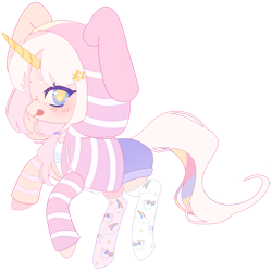 Size: 1024x1024 | Tagged: safe, artist:miioko, imported from derpibooru, oc, oc only, earth pony, pony, clothes, earth pony oc, hoodie, licking, licking lips, rearing, simple background, socks, solo, tongue out, transparent background