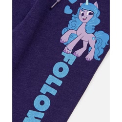 Size: 1500x1500 | Tagged: safe, imported from derpibooru, izzy moonbow, pony, unicorn, 2d, cute, cutie mark, error, friendly, g5, heart, izzybetes, looking at you, merchandise, my little pony: a new generation, official, photo, raised hoof, russia, smiling, smiling at you, violet background, you had one job