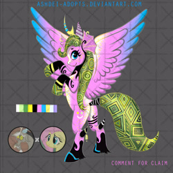 Size: 1600x1600 | Tagged: safe, imported from derpibooru, discord, fluttershy, oc, draconequus, pegasus, pony, adoptable, deviantart, fusion, fusion:discord, fusion:fluttershy, horn, selling, solo, spread wings, wings