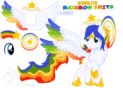 Size: 1920x1376 | Tagged: safe, artist:galeemlightseraphim, imported from derpibooru, oc, oc only, pegasus, pony, base used, chest fluff, hoof shoes, male, multicolored hair, pegasus oc, rainbow hair, simple background, stallion, transparent background, wings