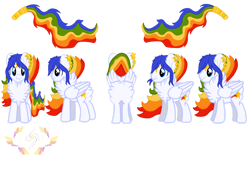 Size: 1280x904 | Tagged: safe, alternate version, artist:galeemlightseraphim, imported from derpibooru, oc, oc only, pegasus, pony, base used, chest fluff, male, multicolored hair, pegasus oc, rainbow hair, simple background, stallion, transparent background