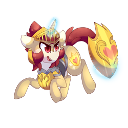 Size: 1280x1280 | Tagged: safe, artist:star-theft, imported from derpibooru, oc, oc:gold heart, pony, unicorn, armor, magic, male, shield, simple background, solo, stallion, transparent background