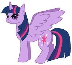 Size: 478x433 | Tagged: safe, artist:pinky-poodle, imported from derpibooru, twilight sparkle, alicorn, pony, female, full body, hooves, horn, mare, side view, simple background, smiling, solo, spread wings, standing, tail, transparent background, twilight sparkle (alicorn), wings