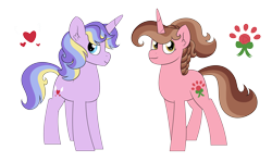 Size: 4742x2823 | Tagged: safe, artist:queenderpyturtle, imported from derpibooru, oc, oc only, pony, unicorn, duo, ear fluff, female, full body, high res, hooves, horn, male, mare, multicolored mane, multicolored tail, siblings, simple background, stallion, standing, tail, transparent background, unicorn oc