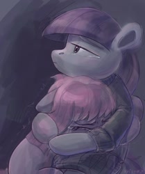 Size: 945x1133 | Tagged: safe, artist:krista-21, imported from derpibooru, maud pie, pinkie pie, earth pony, pony, crying, duo, duo female, emotional, female, hug, mare, pinkamena diane pie, sad, siblings, sisters