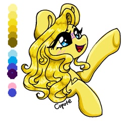 Size: 567x557 | Tagged: safe, artist:cupute, imported from derpibooru, dancing butterflies, g1, ms paint, simple background, solo, white background, yellow