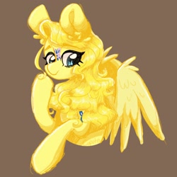 Size: 2048x2048 | Tagged: safe, artist:cupute, imported from derpibooru, dancing butterflies, female, g1, high res, mare, solo, yellow