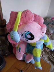 Size: 3120x4160 | Tagged: safe, imported from derpibooru, pinkie pie, earth pony, clothes, irl, plushie, scarf, solo